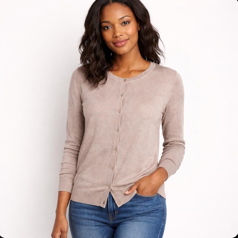 Calvin Klein Women's Beige Cardigan Sweater Size Large